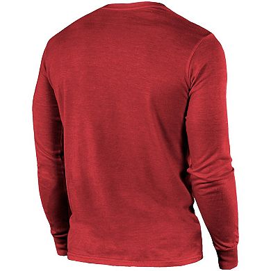 Arizona Cardinals Majestic Threads Lockup Tri-Blend Long Sleeve T-Shirt - Cardinal