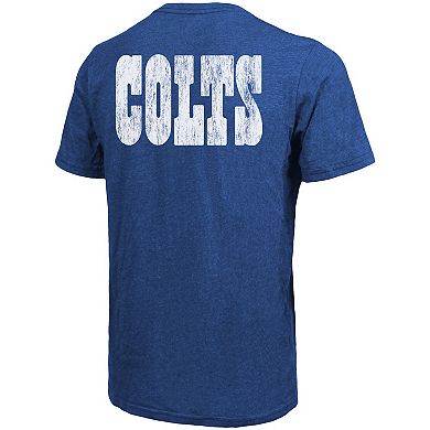 Indianapolis Colts Majestic Threads Tri-Blend Pocket T-Shirt - Heathered Royal