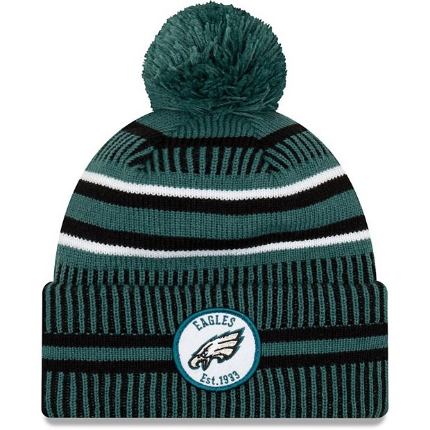 New Era Men's Philadelphia Eagles Black Pom Knit Beanie