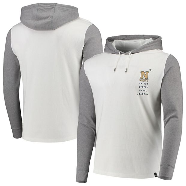 Men s Under Armour White Heathered Gray Navy Midshipmen Waffle