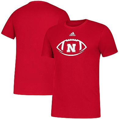 Men's adidas Scarlet Nebraska Huskers Sideline Locker Football Icon Amplifier T-Shirt