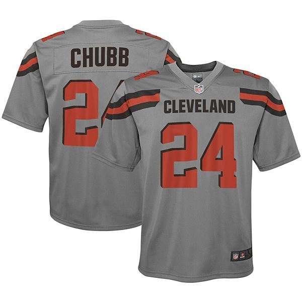 Youth Nike Nick Chubb Gray Cleveland Browns Inverted Game Jersey