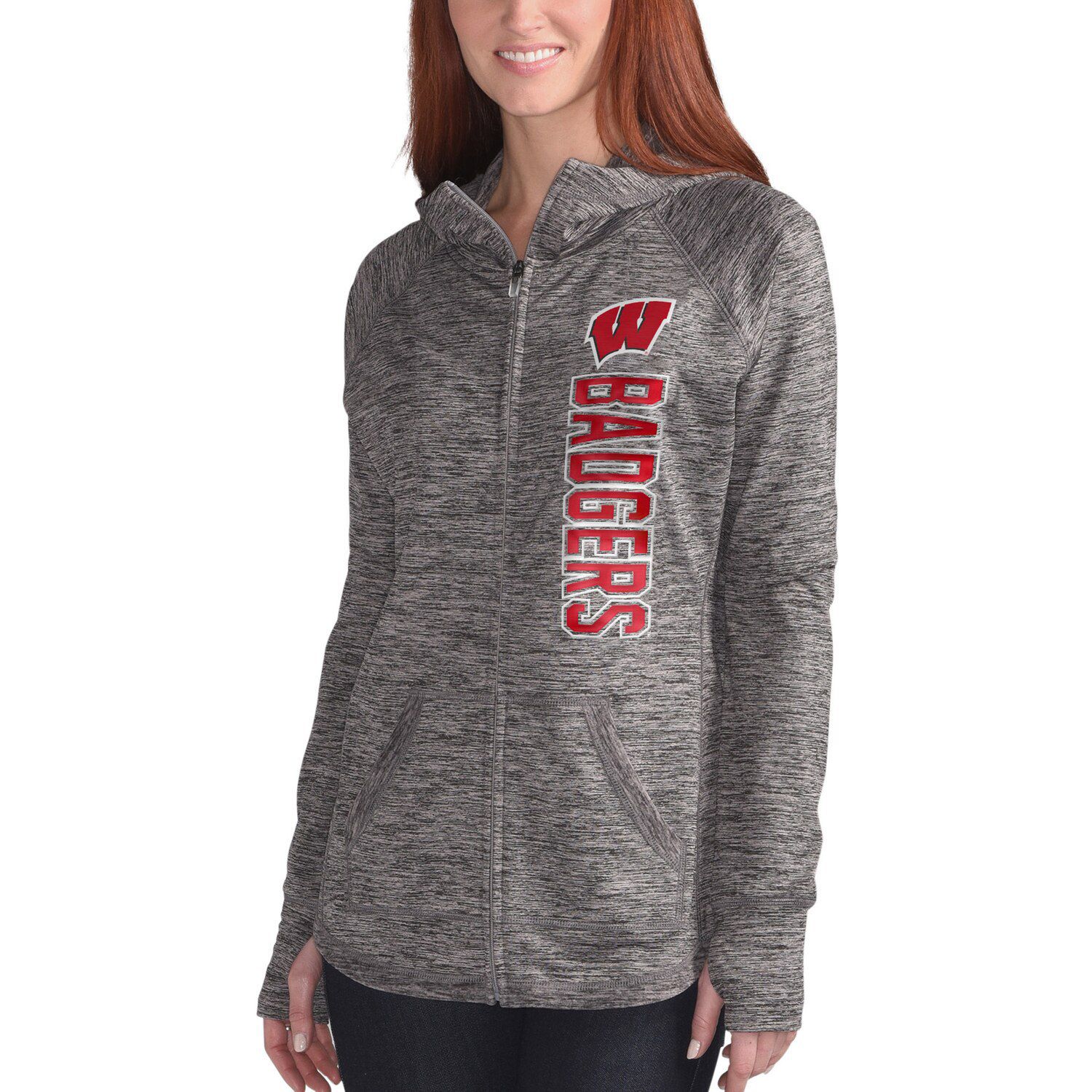 wisconsin badgers zip up sweatshirt