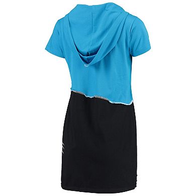 Women's Refried Apparel Blue/Black Carolina Panthers Sustainable Hooded Mini Dress