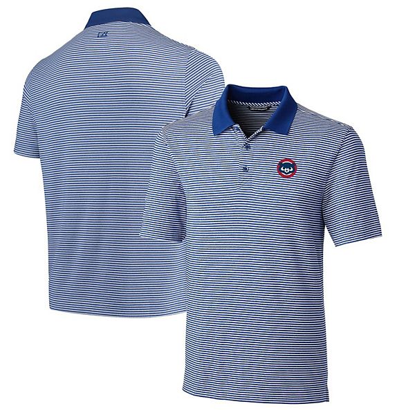 Men's Cutter & Buck Royal Chicago Cubs Cooperstown Collection Forge Tonal  Stripe DryTec Polo