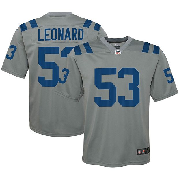 Youth Nike Darius Leonard Gray Indianapolis Colts Inverted Game Jersey