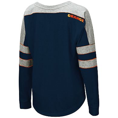 Women's Colosseum Navy Syracuse Orange Trey Dolman Long Sleeve T-Shirt