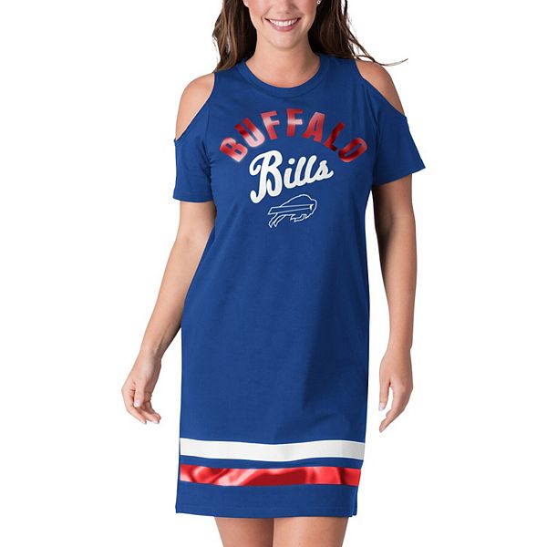 Women's G-III 4Her by Carl Banks Royal Buffalo Bills Make the Cut Scoop  Neck Cold Shoulder T-Shirt