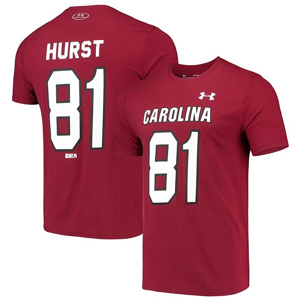 Men's Under Armour Hayden Hurst Garnet South Carolina Gamecocks Alumni Name & Number Performance T-Shirt