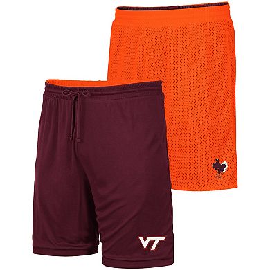 Men's Colosseum Orange/Maroon Virginia Tech Hokies Wiggum Reversible Shorts