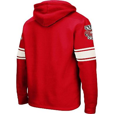 Men's Colosseum Red Wisconsin Badgers 2.0 Lace-Up Pullover Hoodie