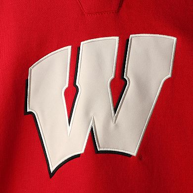 Men's Colosseum Red Wisconsin Badgers 2.0 Lace-Up Pullover Hoodie