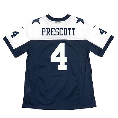 Youth Nike Dak Prescott Navy Dallas Cowboys Throwback Game Jersey