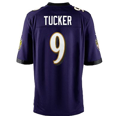 Youth Nike Justin Tucker Purple Baltimore Ravens Team Color Game Jersey