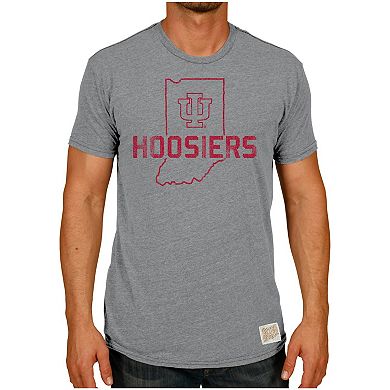 Men's Original Retro Brand Heather Gray Indiana Hoosiers Vintage Tri-Blend T-Shirt