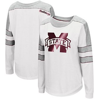 Women's Colosseum White Mississippi State Bulldogs Trey Dolman Long Sleeve T-Shirt