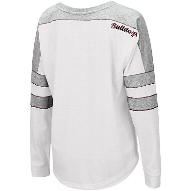 Women's Colosseum White Mississippi State Bulldogs Trey Dolman Long Sleeve T-Shirt