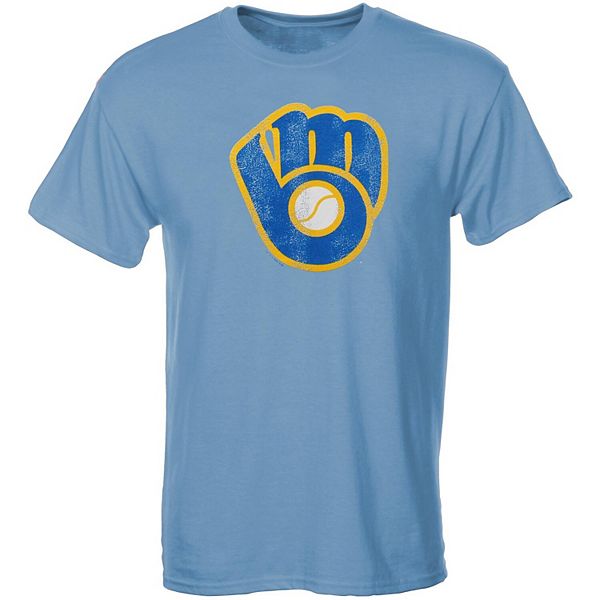 Men's Majestic Light Blue Milwaukee Brewers Cooperstown Collection