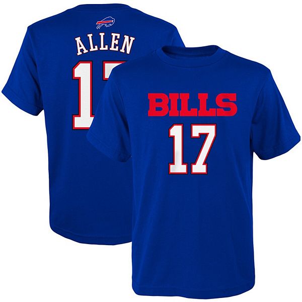 Outerstuff Youth Boys Josh Allen Royal Buffalo Bills Mainliner Player Name  and Number Fleece Pullover Hoodie