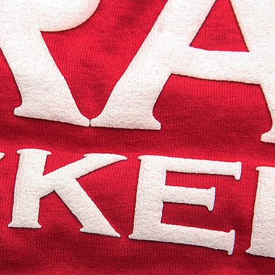 Women's Scarlet Nebraska Huskers Ombre Long Sleeve Dip-Dyed Spirit Jersey