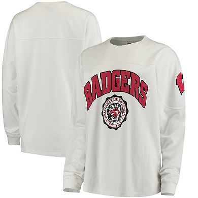 Women's White Wisconsin Badgers Edith Long Sleeve T-Shirt