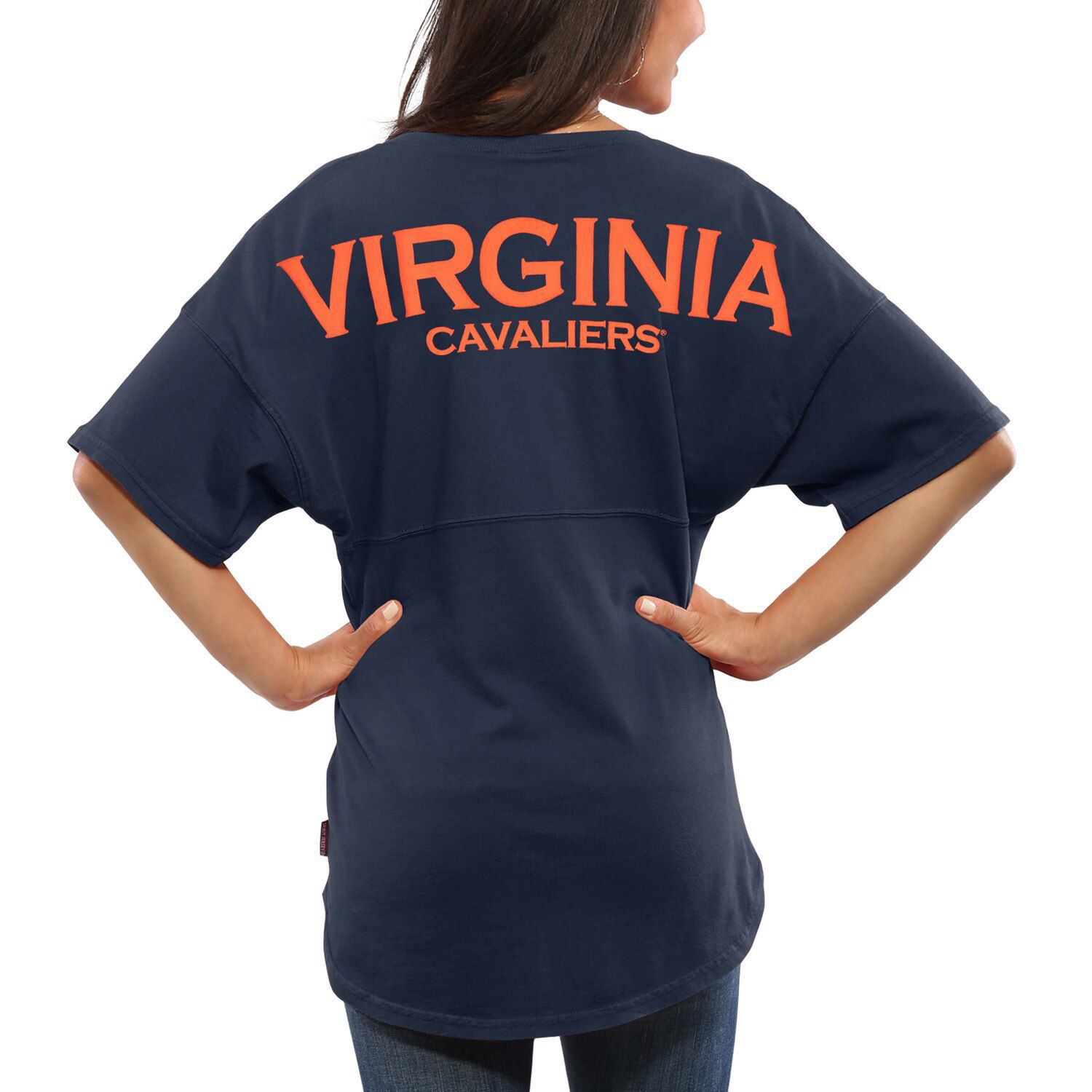 Image for Unbranded Women's Navy Virginia Cavaliers Spirit Jersey Oversized T-Shirt at Kohl's.