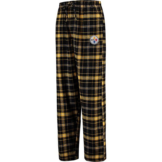 Men's Concepts Sport Black Pittsburgh Steelers Ultimate Plaid Flannel Pajama  Pants