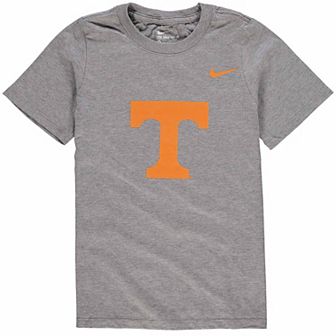 Youth Nike Heathered Gray Tennessee Volunteers Cotton Logo T-Shirt
