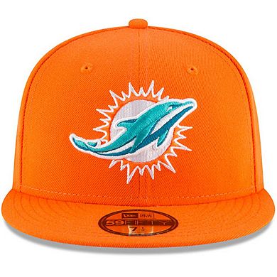 Men's New Era Orange Miami Dolphins Omaha 59FIFTY Hat