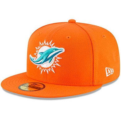 Men's New Era Orange Miami Dolphins Omaha 59FIFTY Hat