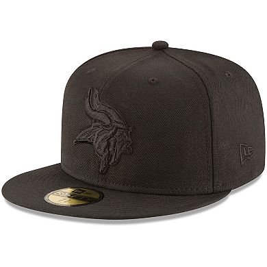 Men's New Era Minnesota Vikings Black on Black 59FIFTY Fitted Hat
