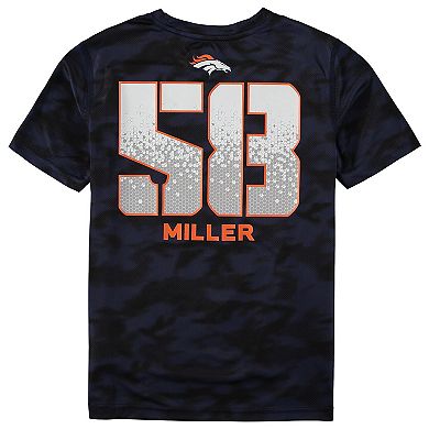 Youth Von Miller Navy Denver Broncos Vector Camo Dri-Tek Name & Number T-Shirt