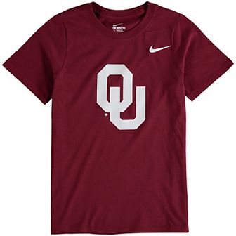 Youth Nike Crimson Oklahoma Sooners Cotton Logo T-Shirt