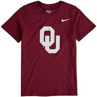 Youth Nike Crimson Oklahoma Sooners Cotton Logo T-Shirt