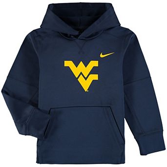 Youth Nike Navy West Virginia Mountaineers Logo KO Pullover Performance Hoodie