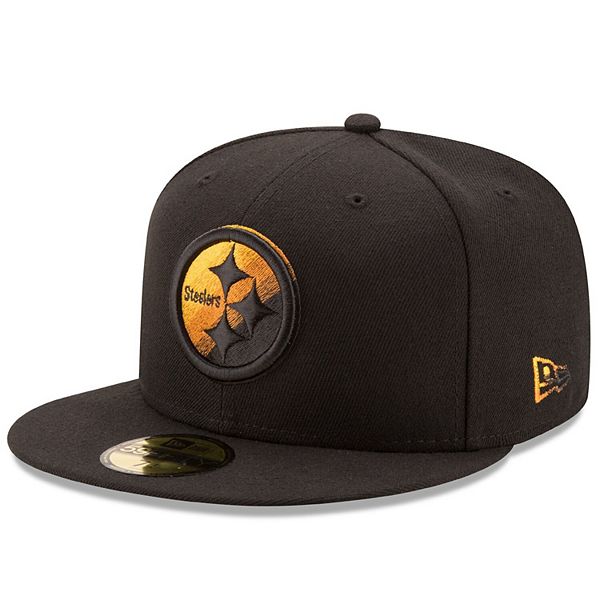 Men's New Era Black Pittsburgh Steelers Color Dim 59FIFTY Fitted Hat