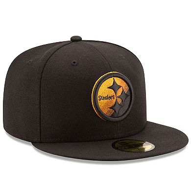 Men's New Era Black Pittsburgh Steelers Color Dim 59FIFTY Fitted Hat