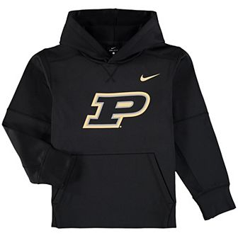 Youth Nike Black Purdue Boilermakers Logo KO Pullover Performance Hoodie
