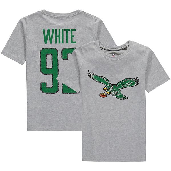 Youth Reggie White Heathered Gray Philadelphia Eagles Retired Player Vintage  Name & Number T-Shirt