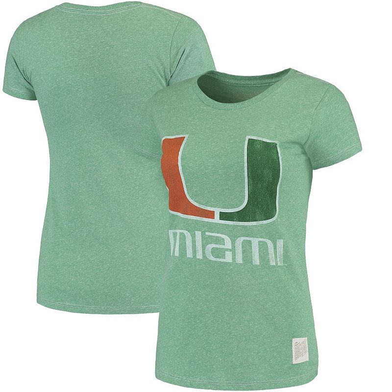 UPC 191260009022 product image for Women's Original Retro Brand Heathered Kelly Green Miami Hurricanes Tri-Blend Cr | upcitemdb.com