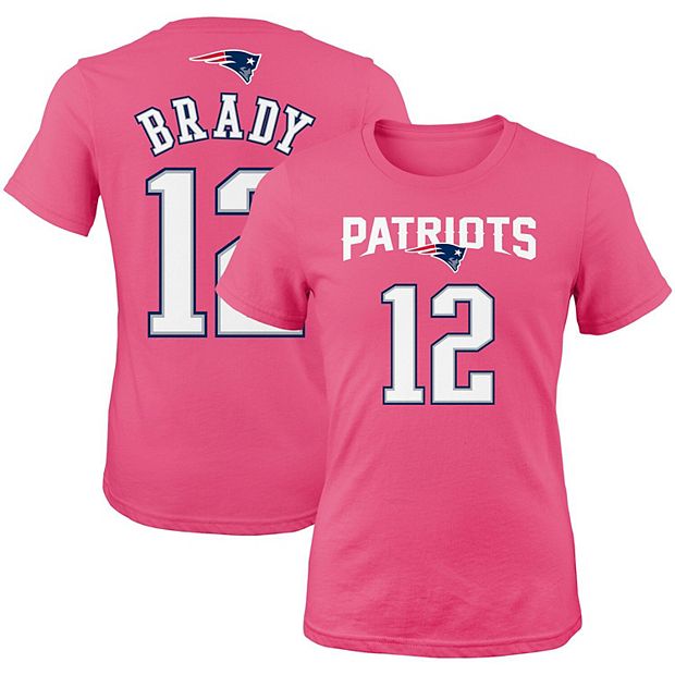 Girls Youth Tom Brady Pink New England Patriots Mainliner Player