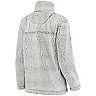 Women's Gray Arkansas Razorbacks Sherpa Super Soft Quarter Zip Pullover Jacket