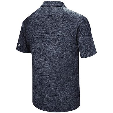 Men's Colosseum Heathered Navy Georgetown Hoyas Down Swing Raglan Polo