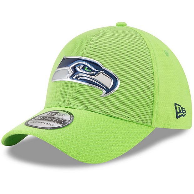 Men's New Era Neon Green Seattle Seahawks 2017 Color Rush 39THIRTY Flex Hat