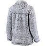Women's Gray Houston Cougars Sherpa Super Soft Quarter Zip Pullover Jacket