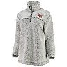 Women's Gray Illinois State Redbirds Sherpa Super-Soft Quarter-Zip Pullover Jacket