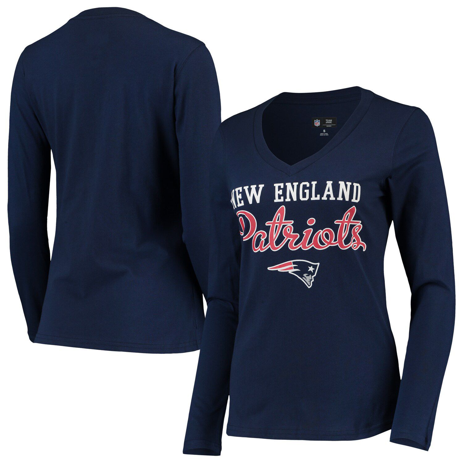 Los Angeles Rams G-III 4Her by Carl Banks Women's Post Season Long Sleeve V-Neck T-Shirt - Navy