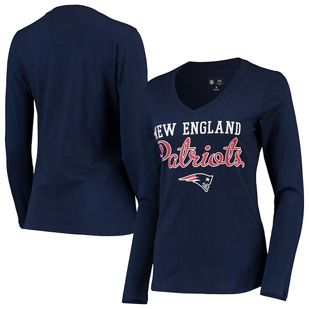 New England Patriots Youth Heritage Long Sleeve Hoodie T-Shirt - Navy