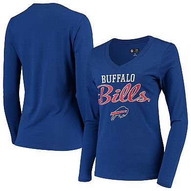 Women's G-III 4Her by Carl Banks Royal Buffalo Bills Post Season Long Sleeve V-Neck T-Shirt