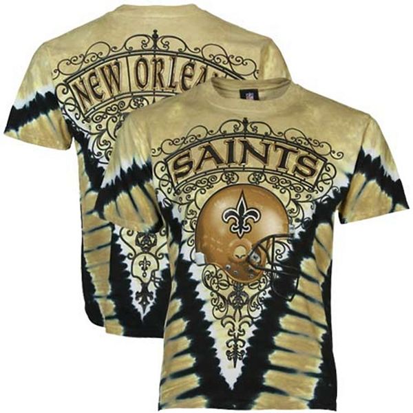 New Orleans Saints Big Logo Button-Up Woven T-Shirt - Gold